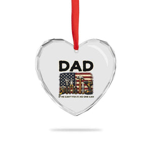 Mechanic Dad American Flag Heart Crystal Glass Ornament If He Cant Fix It No One Can TS12 Print Your Wear
