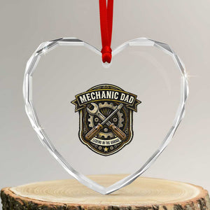 Mechanic Dad Legend In The Garage Heart Crystal Glass Ornament Funny Auto Repair Fathers Day Gift TS12 Transparent Glass 3'' Heart Print Your Wear