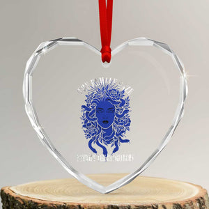 Medusa Feminist Heart Crystal Glass Ornament Womens Rights Mythical Empowerment Graphic TS10 Transparent Glass 3'' Heart Print Your Wear