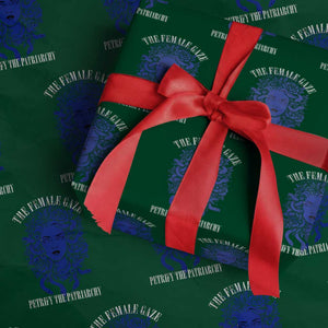 Medusa Feminist Wrapping Paper Roll Womens Rights Mythical Empowerment Graphic TS10 Green Print Your Wear