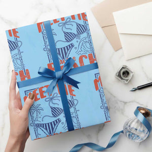 Meet Me At The Beach Wrapping Paper Roll Summer Girls Trip Bikini Lover Gift