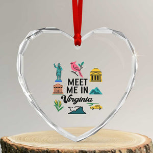 Meet Me in Virginia Heart Crystal Glass Ornament Travel Souvenir East Coast State Pride TS14 Transparent Glass 3'' Heart Print Your Wear