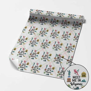 Meet Me in Virginia Wrapping Paper Roll Travel Souvenir East Coast State Pride TS14 Christmas Plaid Print Your Wear