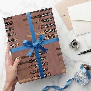 Melanin Black Teacher Wrapping Paper Roll We Can Be Different On The Outside But We Have The Same Heart Inside TS11 Mocha Print Your Wear