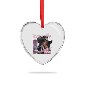 Melanin Cowgirl Heart Crystal Glass Ornament Boots & Bling its a Cowgirl Thing Black Cowgirl Melanin TS02 Print Your Wear
