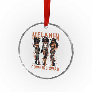 Melanin Cowgirl Swag Crystal Glass Ornament Black Women Western Pride TS10 Print Your Wear