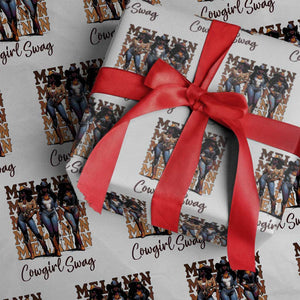 Melanin Cowgirl Swag Wrapping Paper Roll African American Cowgirls Black History Pride TS02 White Print Your Wear