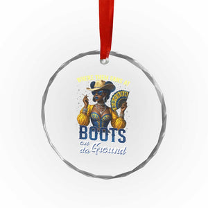Melanin Cowgirls Linedance Crystal Glass Ornament Where Them Fans At Boots On Da Ground TS02 Print Your Wear