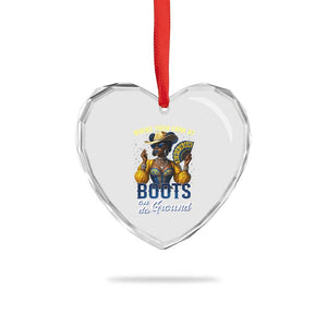 Melanin Cowgirls Linedance Heart Crystal Glass Ornament Where Them Fans At Boots On Da Ground TS02 Print Your Wear