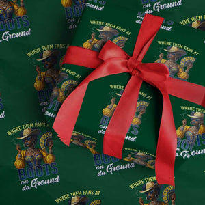 Melanin Cowgirls Linedance Wrapping Paper Roll Where Them Fans At Boots On Da Ground TS02 Green Print Your Wear