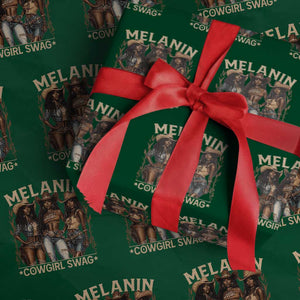 Melanin Cowgirls Wrapping Paper Roll Black History Month African Melanin Pride TS10 Green Print Your Wear