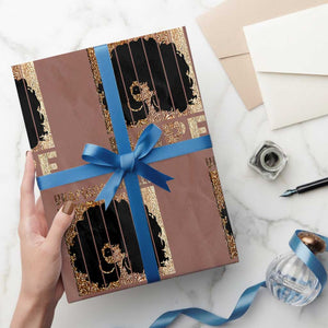 Melanin Queen Glitter Print Wrapping Paper Roll Unapologetically Dope TS12 Mocha Print Your Wear