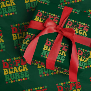 Melanin Queen Nursing Black History Month Gift Wrapping Paper Roll Dope Black Nurse TS12 Green Print Your Wear