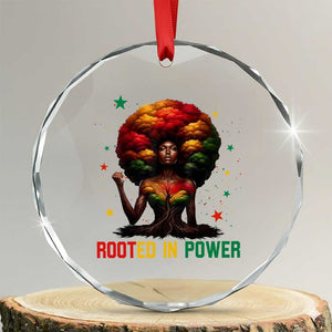 Melanin Queen Rooted In Power Crystal Glass Ornament African American Afro Tree Of Life TS12 Transparent Glass 3'' Circle Print Your Wear