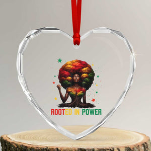 Melanin Queen Rooted In Power Heart Crystal Glass Ornament African American Afro Tree Of Life TS12 Transparent Glass 3'' Heart Print Your Wear