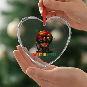 Melanin Queen Rooted In Power Heart Crystal Glass Ornament African American Afro Tree Of Life TS12 Print Your Wear