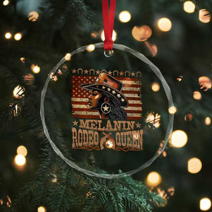Melanin Rodeo Queen Crystal Glass Ornament Black Cowgirl Vintage American Flag TS11 Print Your Wear