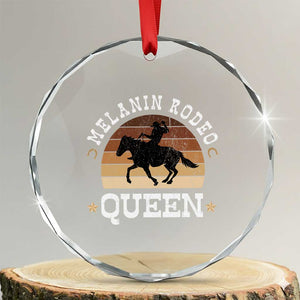 Melanin Rodeo Queen Crystal Glass Ornament Cowgirl Riding Horse African American Cowgirls Retro TS02 Transparent Glass 3'' Circle Print Your Wear