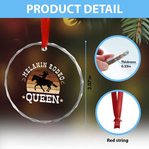 Melanin Rodeo Queen Crystal Glass Ornament Cowgirl Riding Horse African American Cowgirls Retro TS02 Print Your Wear
