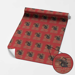 Melanin Rodeo Queen Wrapping Paper Roll Black Cowgirl Vintage American Flag TS11 Red Print Your Wear
