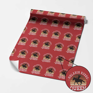Melanin Rodeo Queen Wrapping Paper Roll Cowgirl Riding Horse African American Cowgirls Retro TS02 Red Print Your Wear
