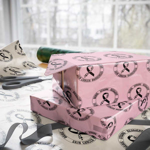 Melanoma Awareness Wrapping Paper Roll Brave Strong Resilient Warrior TS12 Light Pink Print Your Wear
