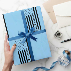 Melanoma Awareness USA Flag Wrapping Paper Roll Patriotic Cancer Warrior TS12 Light Blue Print Your Wear