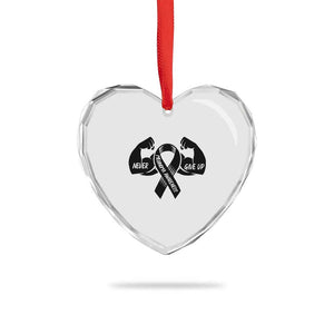 Melanoma Awareness Warrior Heart Crystal Glass Ornament Never Give Up TS12 Print Your Wear
