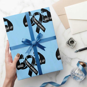 Melanoma Awareness Warrior Wrapping Paper Roll Never Give Up TS12 Light Blue Print Your Wear