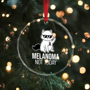 Melanoma Fighter Cat Crystal Glass Ornament Not Today Skin Cancer Awareness TS12 Print Your Wear