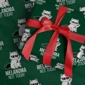 Melanoma Fighter Cat Wrapping Paper Roll Not Today Skin Cancer Awareness TS12 Green Print Your Wear