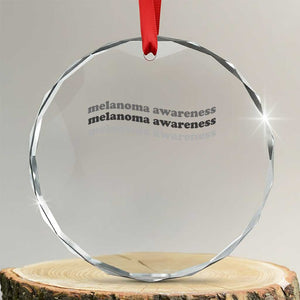 Melanoma Groovy Wavy Typography Crystal Glass Ornament Skin Cancer Warrior Gift TS12 Transparent Glass 3'' Circle Print Your Wear