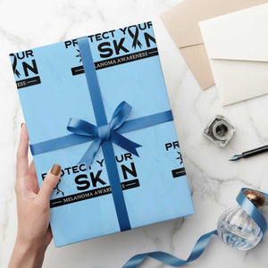 Melanoma Prevention Awareness Wrapping Paper Roll Protect Your Skin TS12 Light Blue Print Your Wear