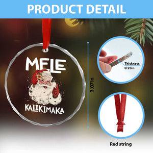 Mele Kalikimaka Crystal Glass Ornament Hawaii Christmas Party Santa TS10 Print Your Wear