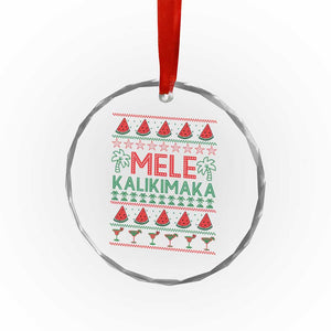 Mele Kalikimaka Crystal Glass Ornament Hawaiian Ugly Christmas Sweater TS12 Print Your Wear