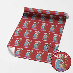 Mele Kalikimaka Hawaii Xmas Surfing Santa Wrapping Paper Roll Summer Beach Hawaii Xmas In July TS10 Red Print Your Wear