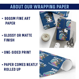 Mele Kalikimaka Hawaii Xmas Surfing Santa Wrapping Paper Roll Summer Beach Hawaii Xmas In July TS10 Print Your Wear