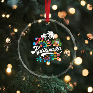 Mele Kalikimaka Tie Dye Xmas Turtle Crystal Glass Ornament TS09 Print Your Wear