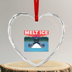 Melt Ice Red Eye Laser Loon Heart Crystal Glass Ornament Political Resistance Minnesota Protest TS02 Transparent Glass 3'' Heart Print Your Wear