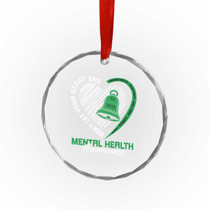 Mental Health Awarenes Crystal Glass Ornament Green Ribbon Inspirational Psychologist Therapist TS14 Print Your Wear