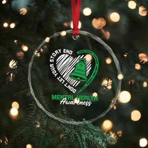 Mental Health Awarenes Crystal Glass Ornament Green Ribbon Inspirational Psychologist Therapist TS14 Print Your Wear