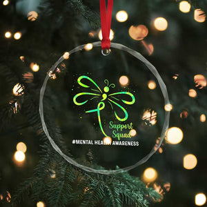 Mental Health Awarenes Crystal Glass Ornament Support Squad Green Ribbon TS14 Print Your Wear