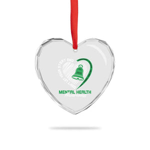 Mental Health Awarenes Heart Crystal Glass Ornament Green Ribbon Inspirational Psychologist Therapist TS14 Print Your Wear