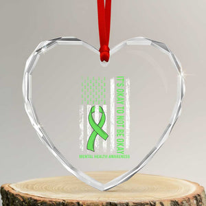 Mental Health Awarenes Heart Crystal Glass Ornament It's Okay To Not Be Okay TS14 Transparent Glass 3'' Heart Print Your Wear