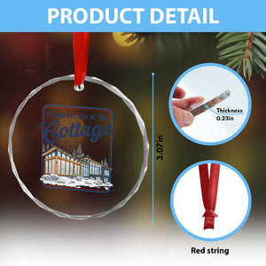 Mentally I'm at the Cottage Crystal Glass Ornament Funny Hockey Romance TS14 Print Your Wear