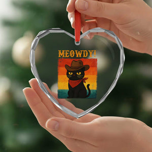 Meowdy Cowboy Cat Heart Crystal Glass Ornament Cute Black Kitten Country Western TS14 Print Your Wear