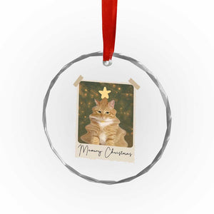 Meowy Christmas Crystal Glass Ornament Funny Cat Xmas Tree Retro Vintage Photo TS10 Print Your Wear