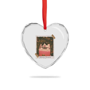 Meowy Christmas Heart Crystal Glass Ornament Cute Cat Lovers Xmas Retro Vintage Photo TS10 Print Your Wear