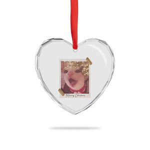 Meowy Christmas Heart Crystal Glass Ornament Funny Cat Lovers Xmas Vintage Photo TS10 Print Your Wear