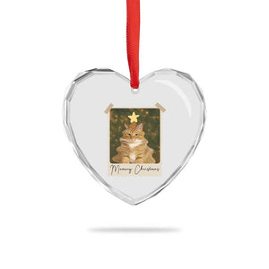 Meowy Christmas Heart Crystal Glass Ornament Funny Cat Xmas Tree Retro Vintage Photo TS10 Print Your Wear